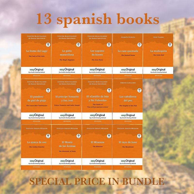 13 spanish books (books + 13 audio-CDs) - Ilya Frank’s Reading Method