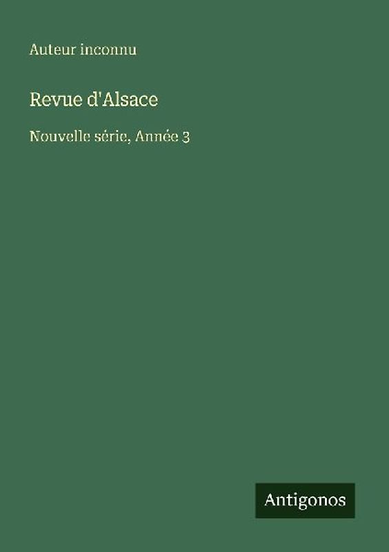 Revue d'Alsace