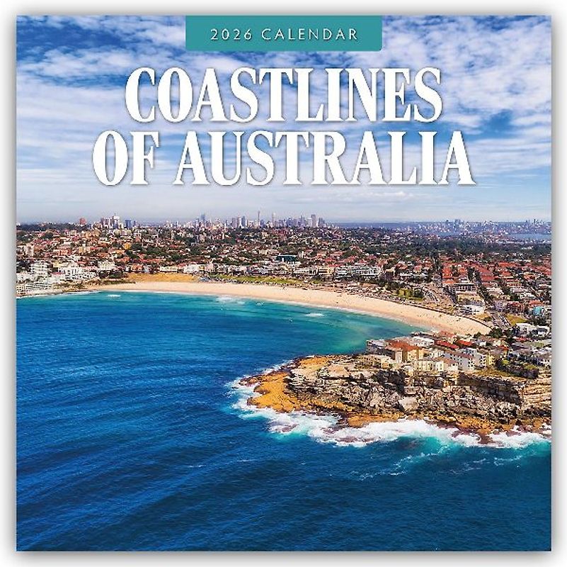 Coastlines of Australia 2026 Square Wall Calendar