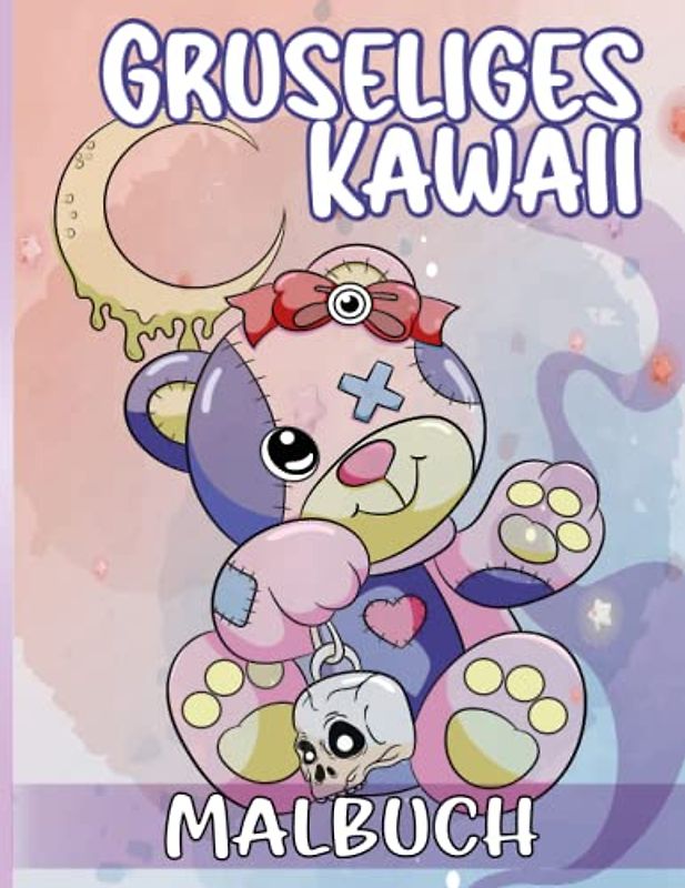 Gruseliges Kawaii Malbuch: Perfekte Malbücher für Kinder und Erwachsene, 30 Malvorlagen, 8,5 x 11 Zoll.
