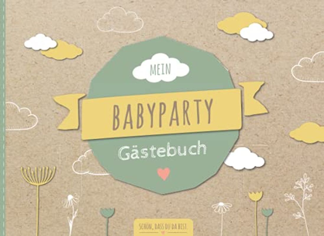 Babyparty Gästebuch: Erinnerungsalbum zum Ausfüllen von Gästen & zum Einkleben von Fotos | Neutrales Design Junge & Mädchen | Gastgeschenk Babyparty | Babyshower Geschenkidee Boy & Girl