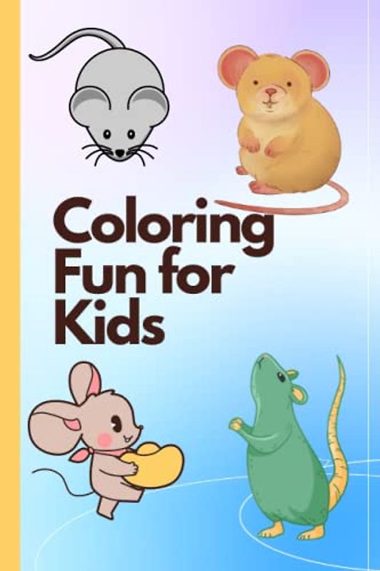 Coloring Fun for Kids: Cartoon Characters (RAT) Celebrating Christmas, Very Fun!