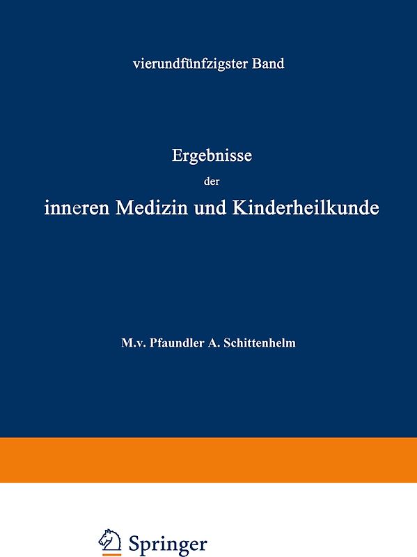 Ergebnisse der Inneren Medizin und Kinderheilkunde