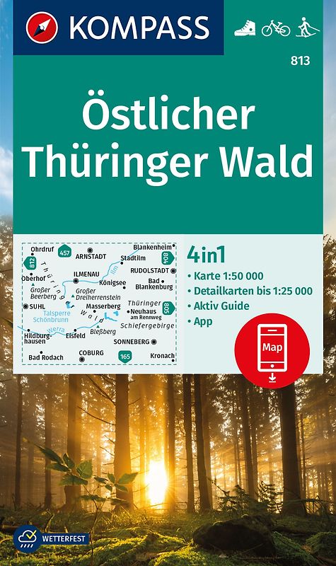 KOMPASS Wanderkarte 813 Östlicher Thüringer Wald 1:50.000