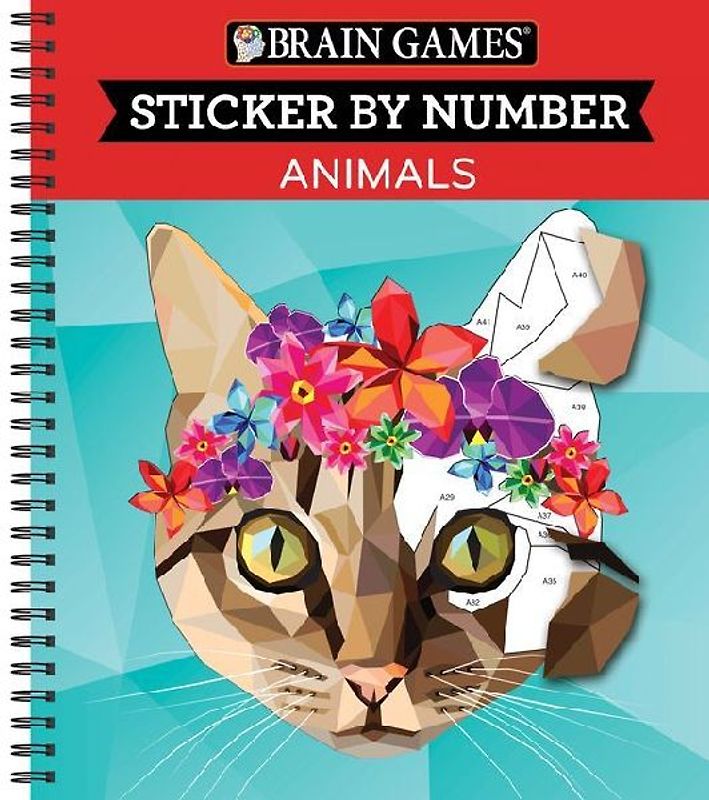 Brain Games - Sticker by Number: Animals (28 Images to Sticker)