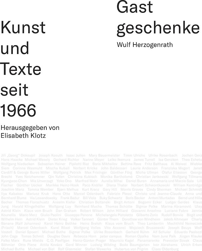 Gastgeschenke – Kunst und Texte seit 1966