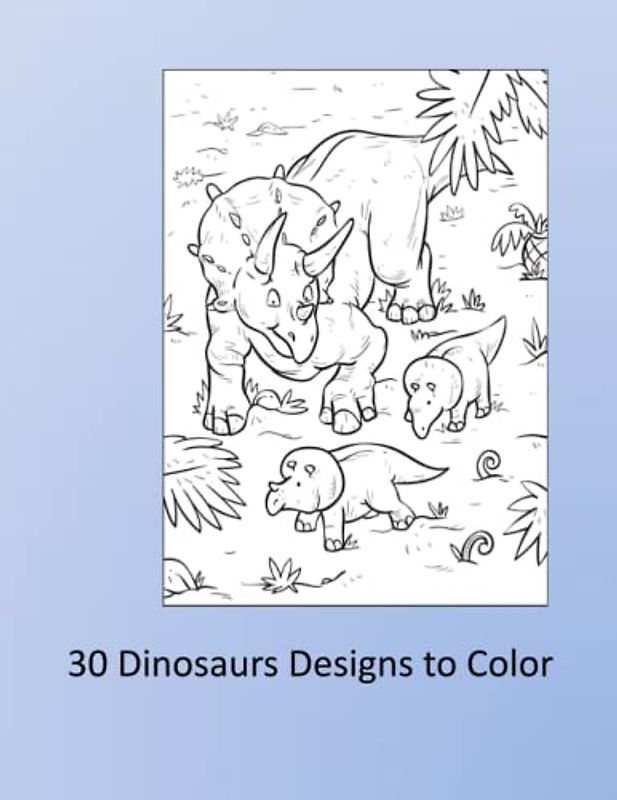 30 Dinosaurs Designs to Color