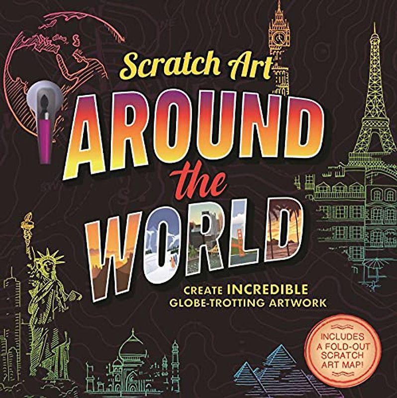 Around the World: Adult Scratch Art Activity Book