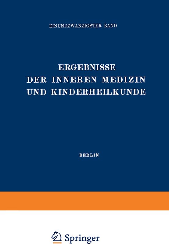 Ergebnisse der Inneren Medizin und Kinderheilkunde