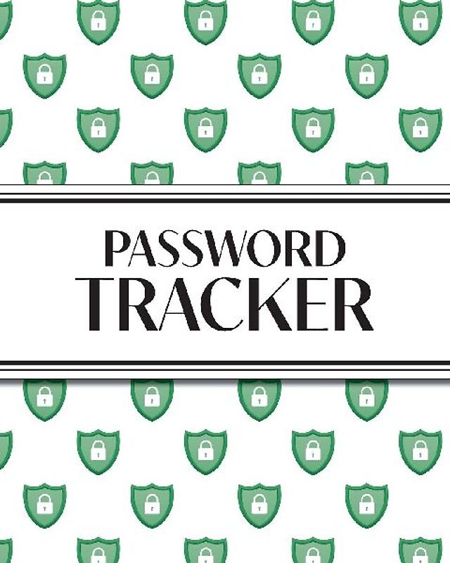 XL Large Print Password Tracker (Lock Shield Green)