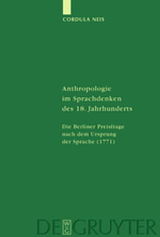 Anthropologie im Sprachdenken des 18. Jahrhunderts