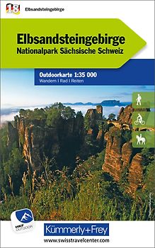 Kümmerly+Frey Outdoorkarte Deutschland 18 Elbsandsteingebirge 1:35.000