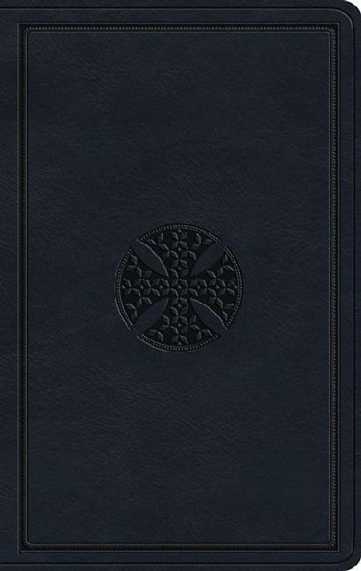 ESV Large Print Value Thinline Bible (Trutone, Navy, Mosaic Cross Design)