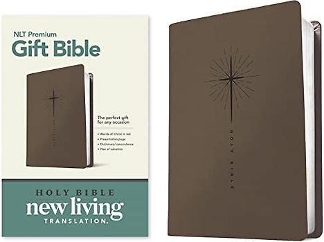 Holy Bible: Bible Nlt Red Letter, Leatherlike, Star Cross Taupe