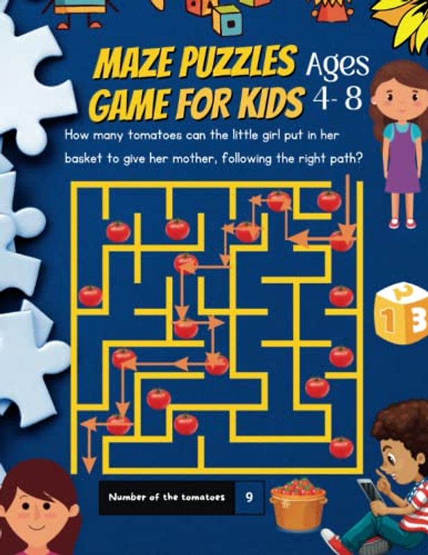 Maze Puzzles Game For Kids Ages 4-8: A Collection of Fun-filled and Challenging Maze puzzles Activity For Boys and Girls Ages 4-8: 99 Fun Mazes for kids