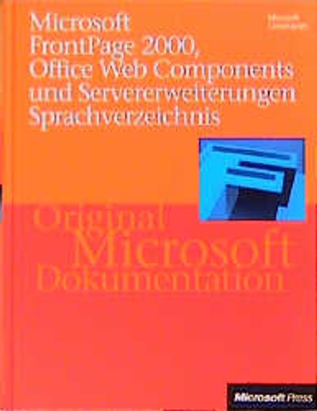 Microsoft FrontPage 2000, Office Webkomponenten und Servererweiterungen - Sprachverzeichnis