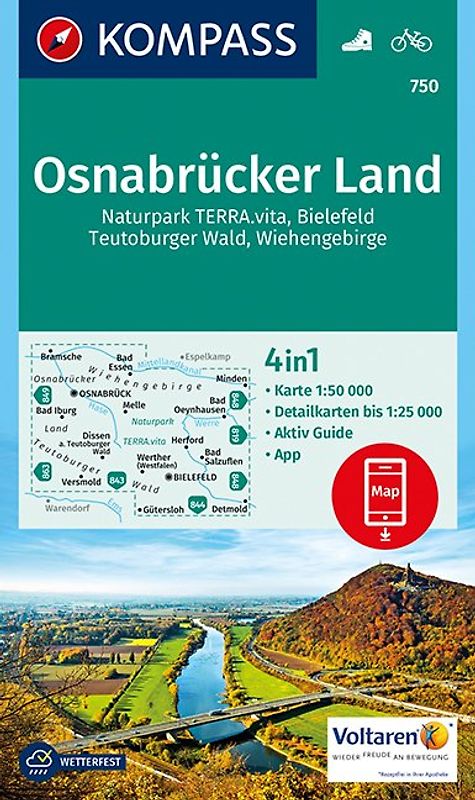 KOMPASS Wanderkarte Osnabrücker Land