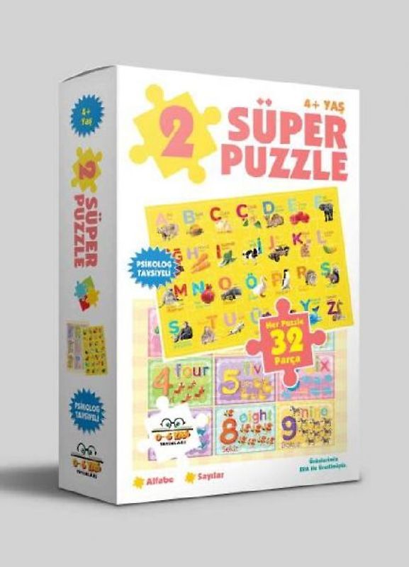 2 Süper Puzzle Alfabe - Sayilar 4 Yas