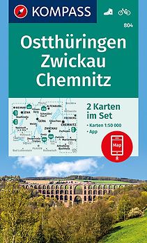 KOMPASS Wanderkarten-Set 804 Ostthüringen, Zwickau, Chemnitz (2 Karten) 1:50.000