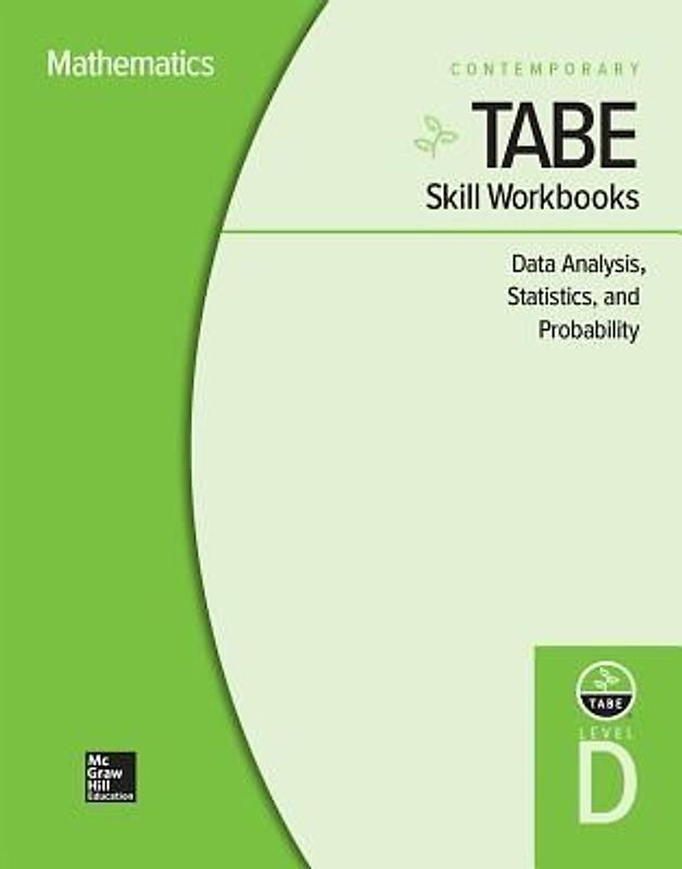 Tabe Skill Workbooks Level D: Data Analysis, Statistics, and Probability - 10 Pack