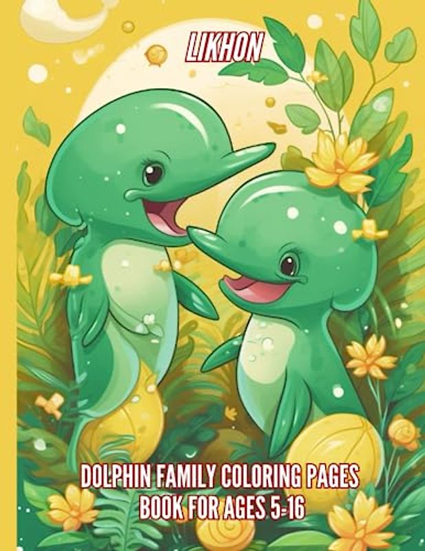 Likhon Dolphin Family Coloring Pages Book for Ages 5-16