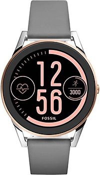 Fossil Control 45 mm or et bracelet en silicone gris [Wi-Fi, 3ème génération]