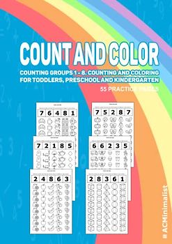 Count And Color Counting Groups 1-8. Counting And Coloring For Toddlers, Preschool And Kindergarten 55 Practice Pages: Fun and Educational Counting ... Math Education for Toddlers Preschoolers