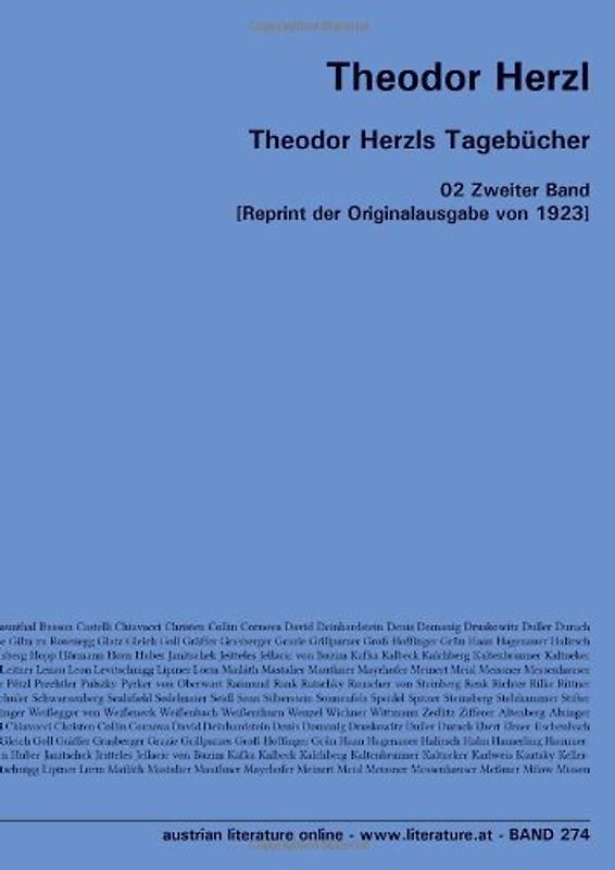 Theodor Herzls Tagebücher: 02 Zweiter Band  [Reprint der Originalausgabe von 1923] - Herzl, Theodor