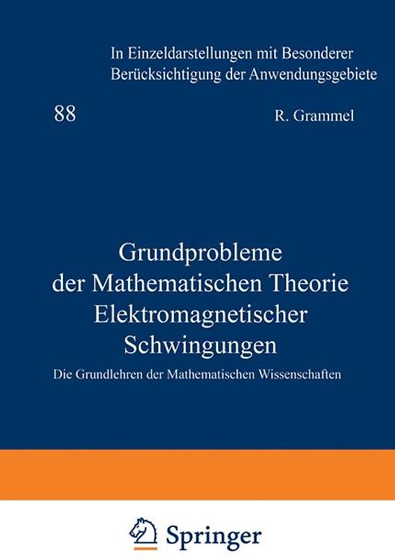 Grundprobleme der Mathematischen Theorie Elektromagnetischer Schwingungen