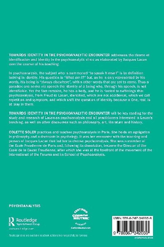 Towards Identity in the Psychoanalytic Encounter