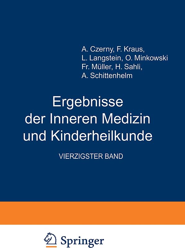 Ergebnisse der Inneren Medizin und Kinderheilkunde