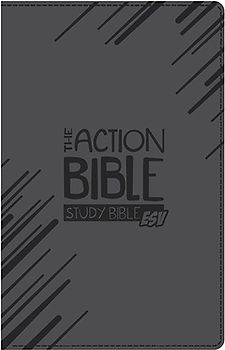 Action Bible Study Bible-ESV: English Standard Version, Virtual Leather, Slate Gray