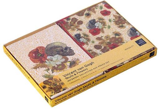 Van Gogh Skulls and Flowers Notebook Collection and Pouch Set