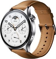 Xiaomi Watch S1 Pro 46 mm argent avec bracelet cuir marron [Wi-Fi]