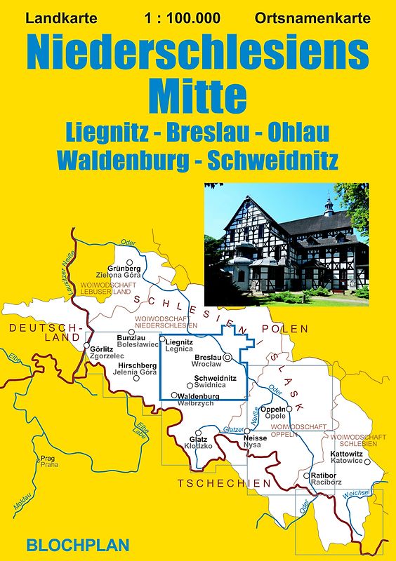 Landkarte Niederschlesiens Mitte