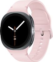 Samsung Galaxy Watch8 44 mm Boîtier aluminium graphite sur Sport en silicone S/M rose [Wi-Fi]