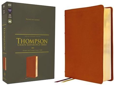 Esv, Thompson Chain-Reference Bible, Genuine Leather, Calfskin, Tan, Red Letter