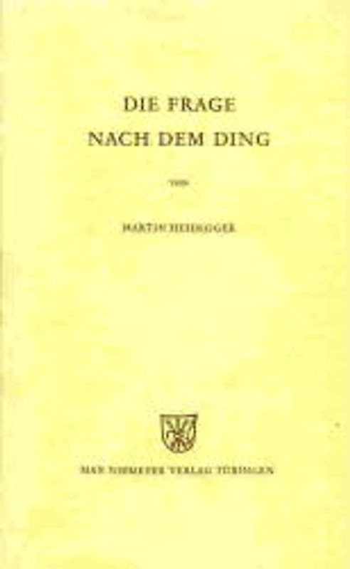 Die Frage nach dem Ding