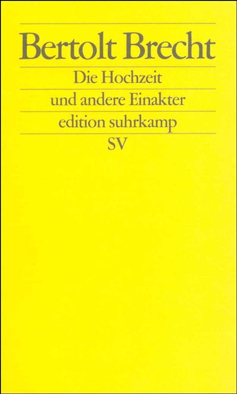 Die Hochzeit und andere Einakter