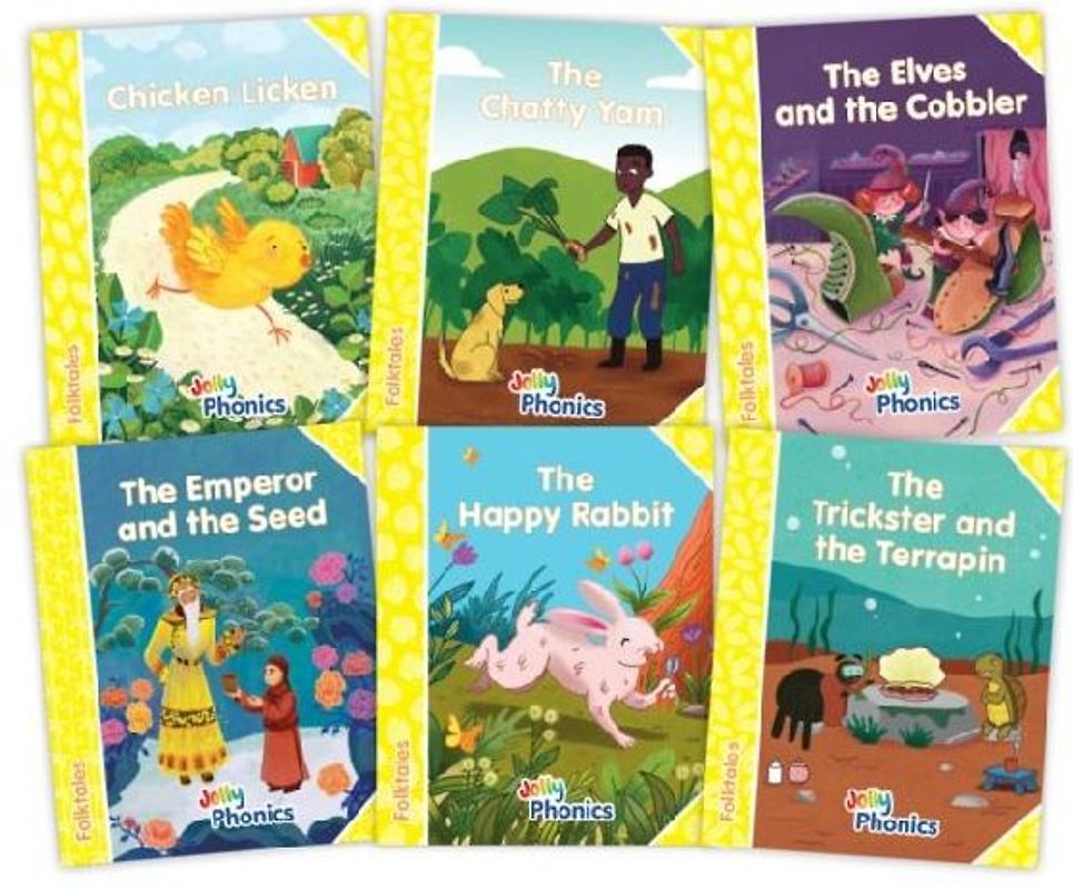 Jolly Phonics Folktales Yellow Readers (Level 2) Complete Set (1-6)