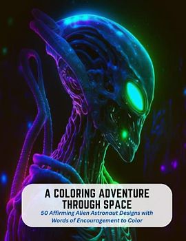 A Coloring Adventure Through Space: 50 Affirming Alien Astronaut Designs with Words of Encouragement to Color