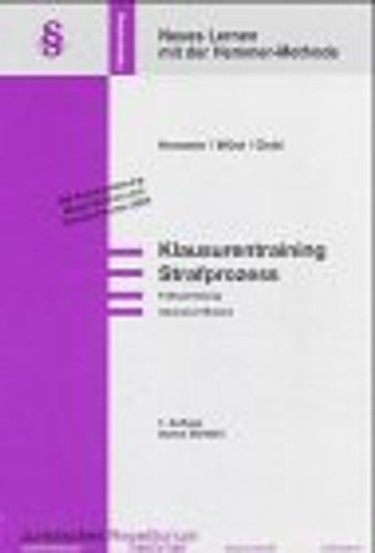 Assessorbasics- Klausurentraining Strafprozess