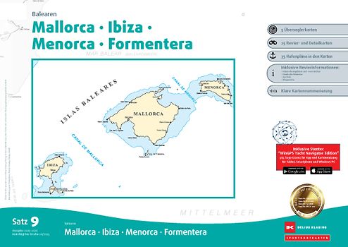 Sportbootkarten Satz 9: Balearen (Ausgabe 2025/2026)