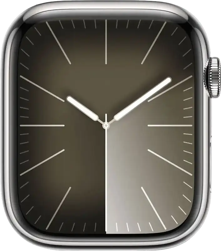 Apple Watch Series 9 45 mm Boîtier acier inoxydable argent [Wi-Fi + Cellulaire]