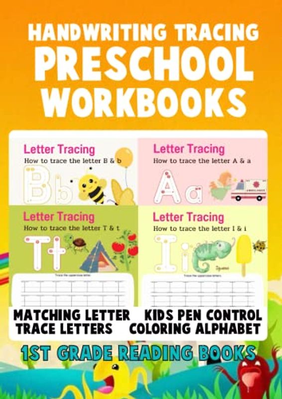 Handwriting Tracing Preschool Workbooks 1st Grade Reading Books: My First Grade Reading Workbook and Activity Book Learn to Trace Alphabet Letters | ... Activity Book For Preschoolers, Kindergartens