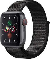 Apple Watch Series 5 44 mm Aluminiumgehäuse space grau am Sport Loop schwarz [Wi-Fi + Cellular]