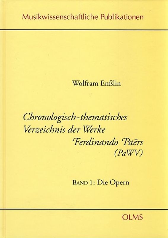 Chronologisch-thematisches Verzeichnis der Werke Fernando Paërs