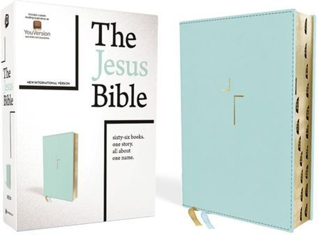 The Jesus Bible, NIV Edition, Leathersoft, Blue, Indexed, Comfort Print