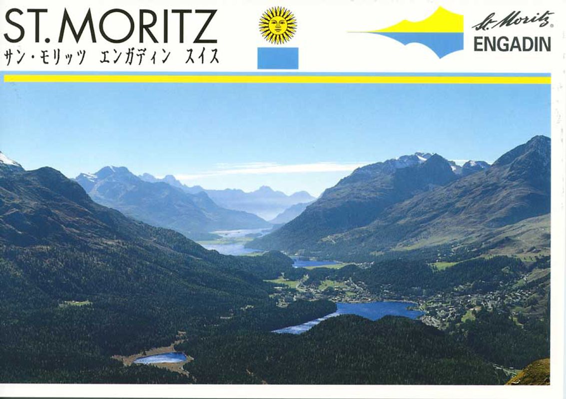 St. Moritz - Engadin - Switzerland. Heft mit farbige Photographien und mit Bildlegenden in fünf Sprachen von St. Moritz und dem Oberengadin