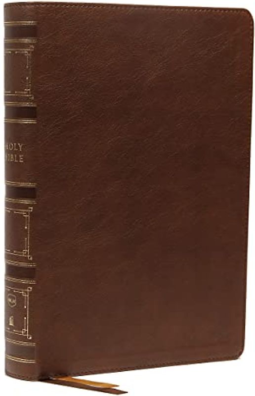 Nkjv, Single-Column Wide-Margin Reference Bible, Leathersoft, Brown, Red Letter, Comfort Print